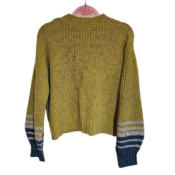 Smartwool Olive Green Cardigan with Striped Sleeves - Picture 2 of 3